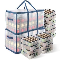 Hearth & Harbor ornament storage box, adjustable dividers, 128 ornaments
