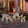 Pre-lit 2D deer family, 3 pieces, 60 LEDs, battery