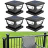 Sumaote solar post cap lights, 4 pack, 120 lm, metal or vinyl posts