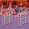 Candy cane pathway lights, 8 pack, 48 LED red and green