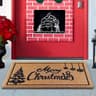 AerWo Merry Christmas coir doormat, 30 x 17 in, 0.5 in thick, PVC backing