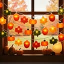 Fall string lights, 10 ft, 20 LED, pumpkins, acorns and leaves
