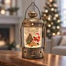 Musical Christmas snow globe lantern, 9.5 in, 6 hour timer