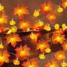Fall garland lights, 2 pack, 20 ft, 60 LED, timer