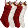 Fesciory cable-knit Christmas stockings, 4 pack, 18 in