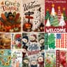 Seasonal garden flags, set of 12, double-sided