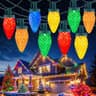C9 Outdoor String Lights, 150 LED over 114 ft, timer + 8 modes