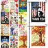 Seasonal garden flags, set of 12, with 4 stoppers and 2 anti-wind clips