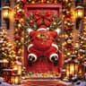 Christmas door cover banner, 72.8 x 35.4 in, fabric