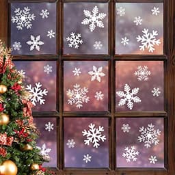 LUDILO Christmas window clings, 135 pieces, snowflakes