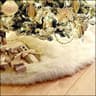 AOGU faux fur Christmas tree skirt, 60 in