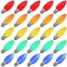Meconard faceted C9 LED bulbs, multicolor, 25 pack