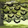 Hanging bats, 18 pieces, 3 sizes, with eye stickers