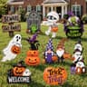Halloween yard stakes, 10 pieces, ghosts, pumpkins, mummy and black cat