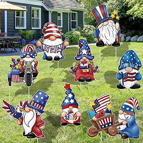 Jetec patriotic yard signs, 8 pieces, 16 stakes