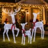 FOOWIN 3D lighted reindeer family, 3 pieces, 210 LEDs, 4.83 ft