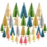 KUUQA mini sisal trees, 38 pieces, multicolor, snow frosted, wood bases