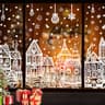 DIYDEC Christmas window stickers, 15.7 x 27.5 in, white house scene