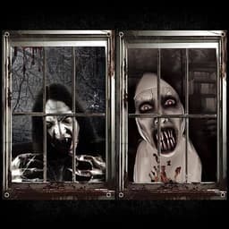 Watayo Halloween ghost window curtains, 2 pack, 47 x 32 in