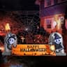 10 ft inflatable skeleton with tombstone and banner, built-in LEDs