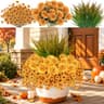 Artificial fall mums, UV resistant, no-fade silk