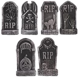 Hourleey foam RIP tombstones, 6 pack, 15 in