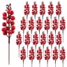 Meching Christmas red berry stems, 7.5 in, 24 pack