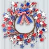 Enhon 4th of July wreath, 24 in, wooden stars and bow