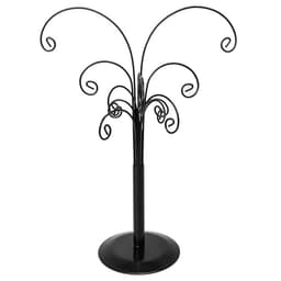 Rotating wire ornament display tree, 10.6 in, wrought iron