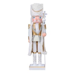MUMTOP white wooden nutcracker king, 15 in