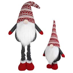 D-FantiX large standing Christmas gnome, 40 in, retractable spring legs