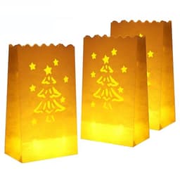 Stmarry paper luminary bags, 50 pieces, flame resistant, tree design