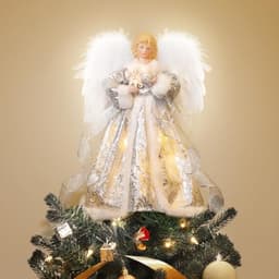 Luxspire lighted angel tree topper, 15 LEDs, remote with dimming