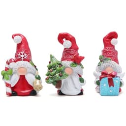 Hodao Christmas gnome decorations, set of 3, hand-painted resin