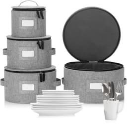 Stack Store Plus More hard-shell china storage cases, set of 4, 48 separators