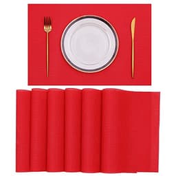 SHACOS woven vinyl Christmas place mats, set of 6