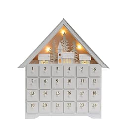 PIONEER-EFFORT wooden advent house, 24 drawers, LED, 16.25 x 17.9 x 2.87 in