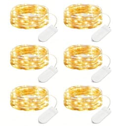 Minetom fairy lights, 6 pack, 7 ft, 20 LED, silver wire