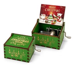 VANPORE hand-crank Christmas music box, 18-note movement