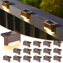 SOLPEX solar deck lights, 16 pack, warm white, waterproof