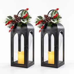 Bdor Christmas lanterns, 16 in, set of 2, remote and timer