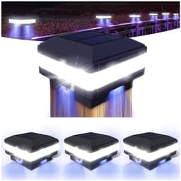 Solar post cap lights, 4 pack, 160 lm, fits 4x4 to 6x6