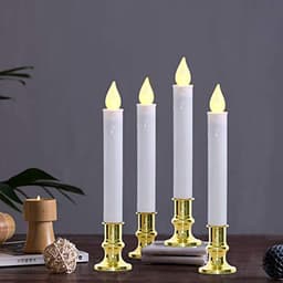 GOOTHY window candles, set of 4, 9 in, 6/18 hour timer