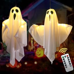 Lifnatty hanging ghost lights, 2 pack, remote and timer