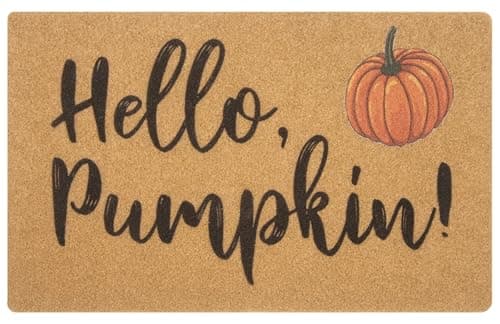 HinyBoeh Hello Pumpkin coir doormat, 30 x 17 in