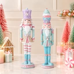 Qunclay pastel nutcracker figurines, 2 pack
