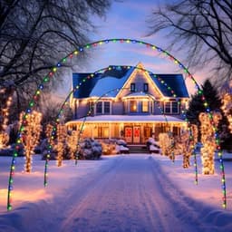 Geetery Christmas archway, 3 pack, 10 ft, metal frame, 8 modes, multicolor
