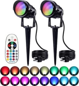SUNVIE RGB spotlights, 2 pack, 12 W, remote