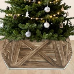 OurWarm tree collar, 31 in, reversible fabric hexagon