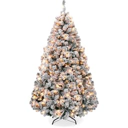 Best Choice Products flocked pine, 7.5 ft, 1,346 tips, 550 twinkling lights